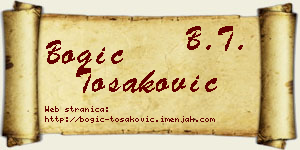 Bogić Tošaković vizit kartica